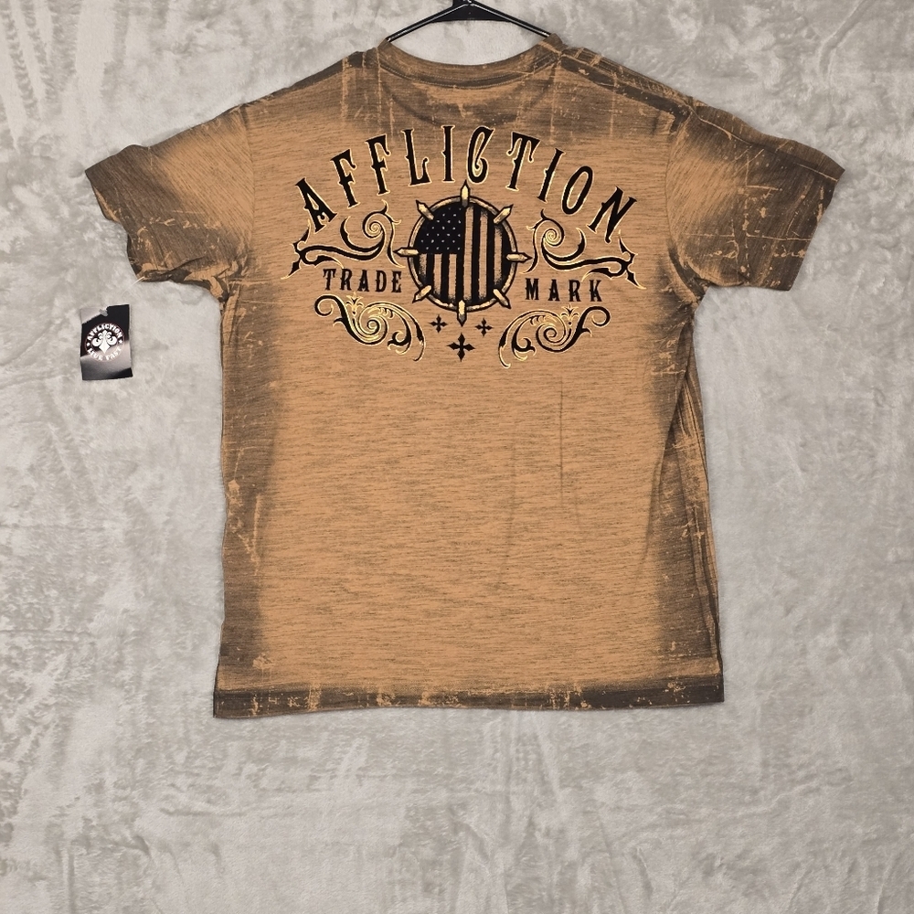 Affliction Men's T-shirt Iron Pledge Y2K Biker - Picture 4 of 5